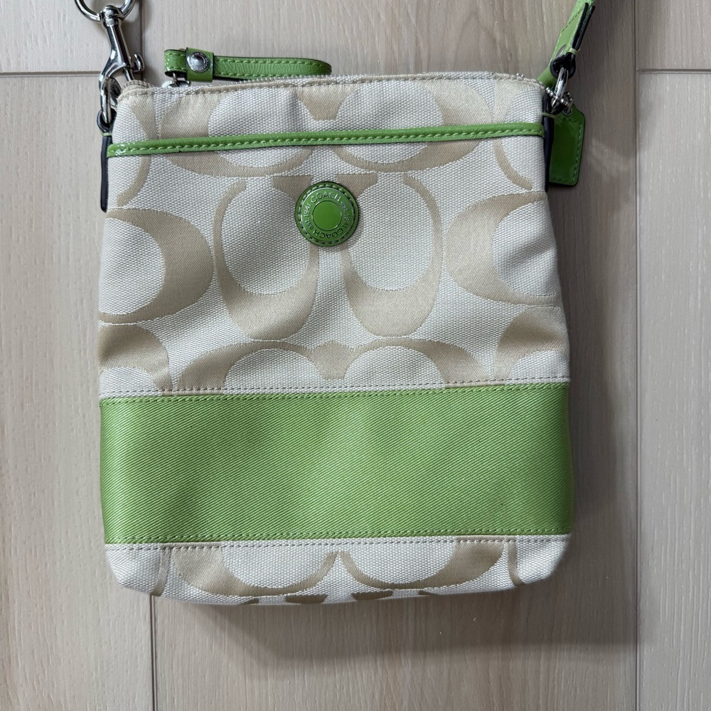 Coach Signature Crossbody Green Cream Y2K Adjustable Strap – Clean - Picture 2 of 12